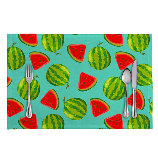 Blue Summer Watermelon Pattern Print Placemat