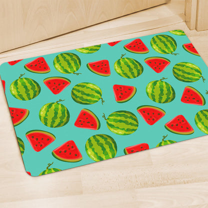 Blue Summer Watermelon Pattern Print Polyester Doormat