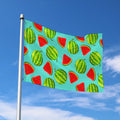 Blue Summer Watermelon Pattern Print Polyester Flag