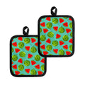 Blue Summer Watermelon Pattern Print Pot Holders