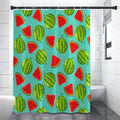 Blue Summer Watermelon Pattern Print Premium Shower Curtain