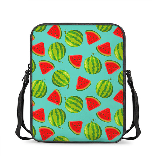 Blue Summer Watermelon Pattern Print Rectangular Crossbody Bag