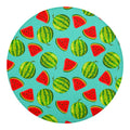 Blue Summer Watermelon Pattern Print Round Blanket
