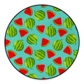 Blue Summer Watermelon Pattern Print Round Floor Mat