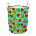 Blue Summer Watermelon Pattern Print Round Laundry Basket