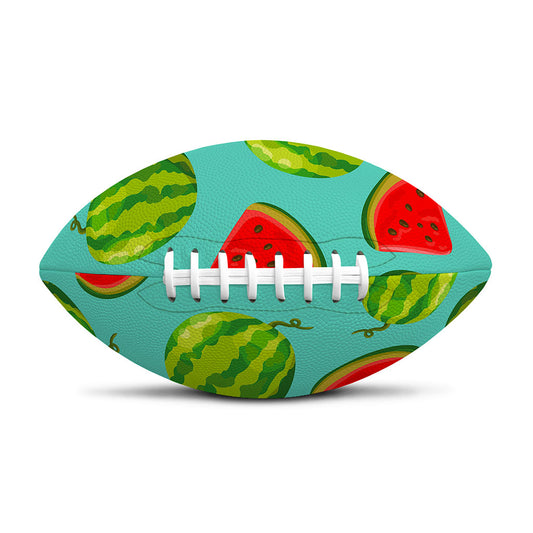 Blue Summer Watermelon Pattern Print Rugby Ball