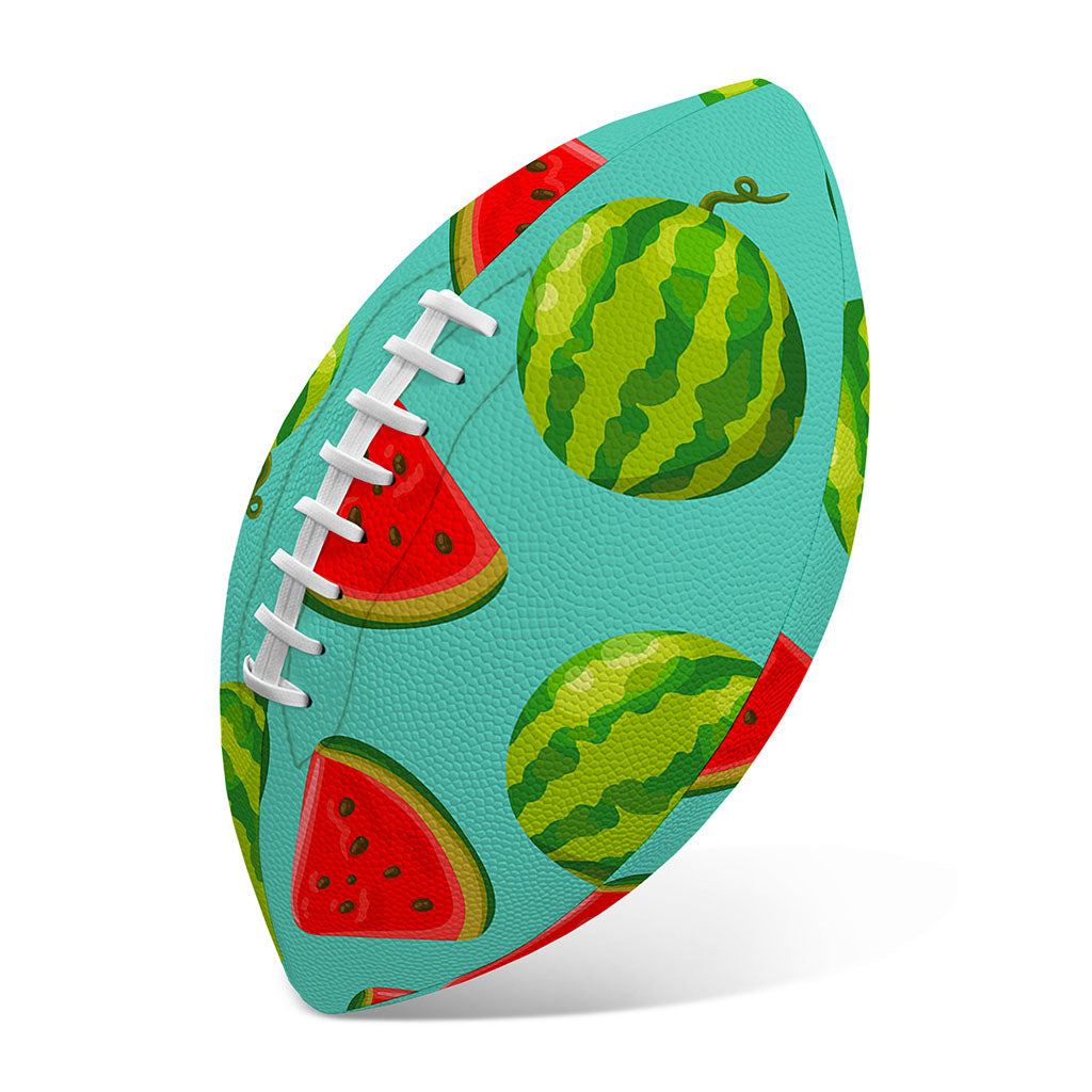 Blue Summer Watermelon Pattern Print Rugby Ball