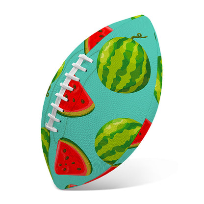 Blue Summer Watermelon Pattern Print Rugby Ball