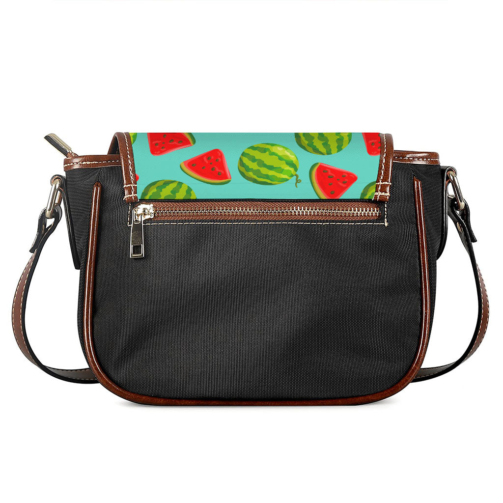 Blue Summer Watermelon Pattern Print Saddle Bag