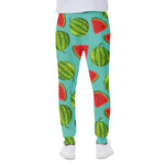 Blue Summer Watermelon Pattern Print Scuba Joggers