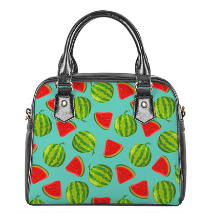 Blue Summer Watermelon Pattern Print Shoulder Handbag