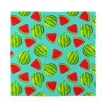 Blue Summer Watermelon Pattern Print Silk Bandana