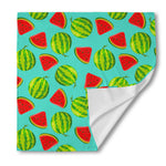 Blue Summer Watermelon Pattern Print Silk Bandana