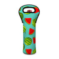 Blue Summer Watermelon Pattern Print Single Neoprene Wine Tote