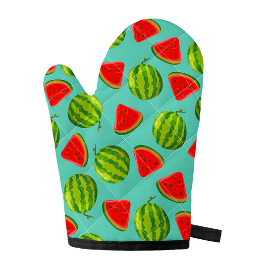 Blue Summer Watermelon Pattern Print Single Oven Mitt