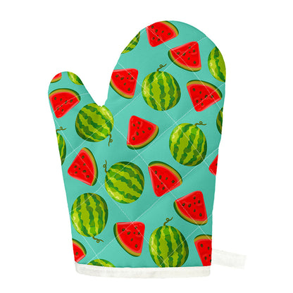 Blue Summer Watermelon Pattern Print Single Oven Mitt