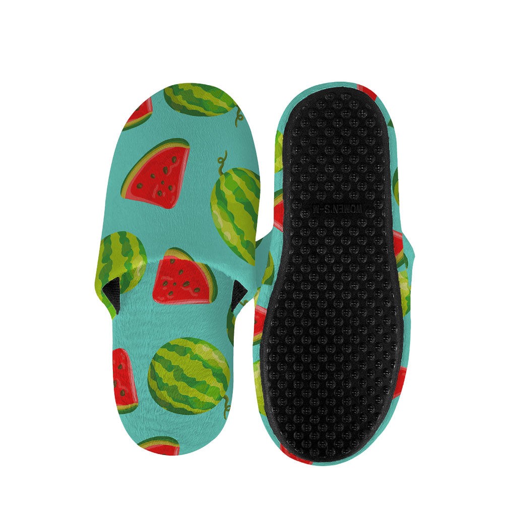 Blue Summer Watermelon Pattern Print Slippers