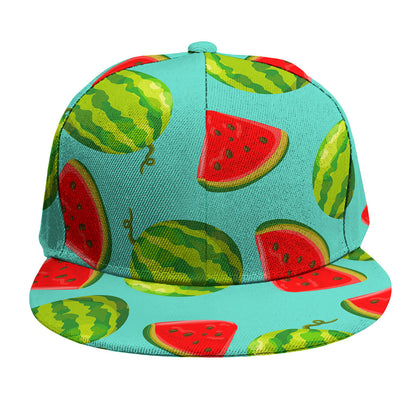 Blue Summer Watermelon Pattern Print Snapback Cap