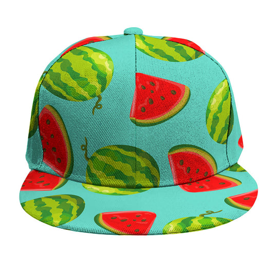 Blue Summer Watermelon Pattern Print Snapback Cap