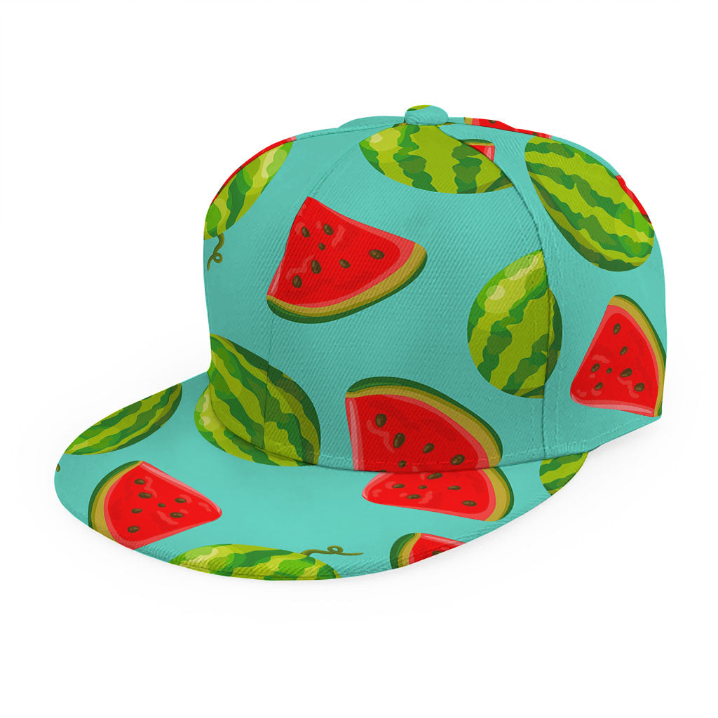 Blue Summer Watermelon Pattern Print Snapback Cap