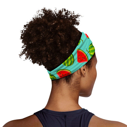 Blue Summer Watermelon Pattern Print Sports Headband