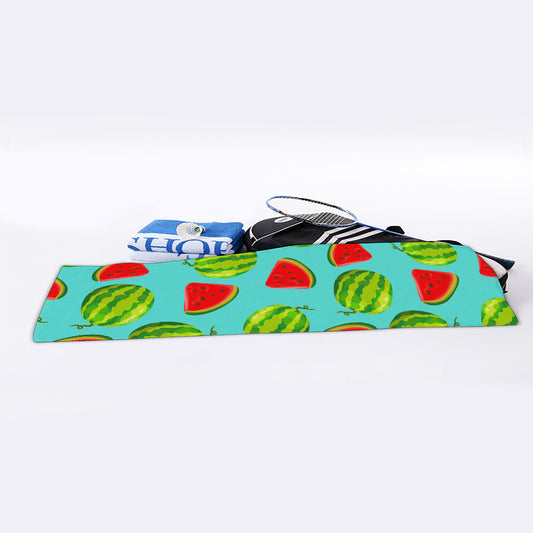 Blue Summer Watermelon Pattern Print Sports Towel