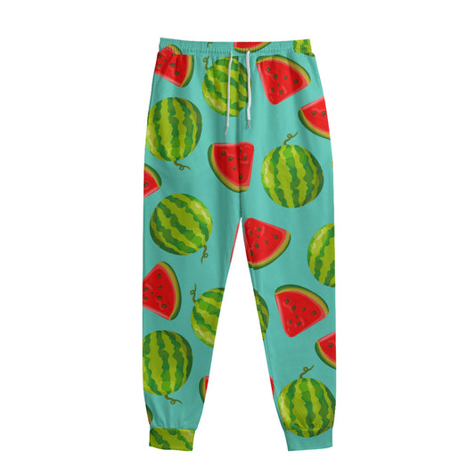 Blue Summer Watermelon Pattern Print Sweatpants