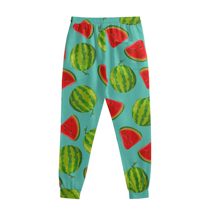 Blue Summer Watermelon Pattern Print Sweatpants