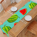 Blue Summer Watermelon Pattern Print Table Runner