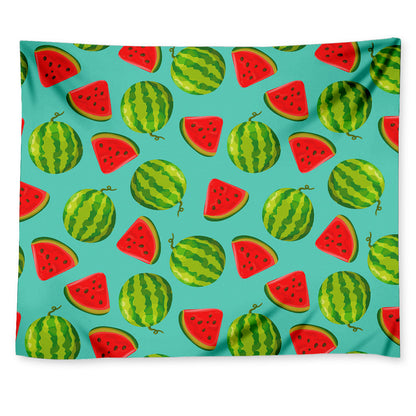 Blue Summer Watermelon Pattern Print Tapestry