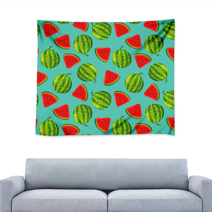 Blue Summer Watermelon Pattern Print Tapestry