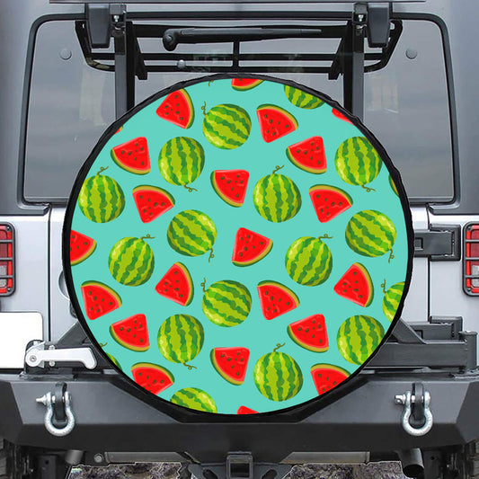 Blue Summer Watermelon Pattern Print Tire Cover