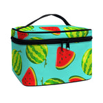 Blue Summer Watermelon Pattern Print Travel Makeup Bag