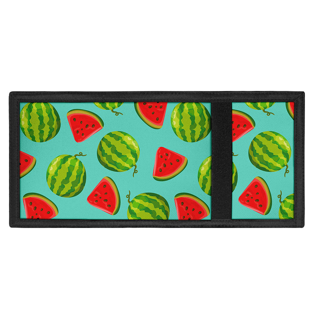 Blue Summer Watermelon Pattern Print Trifold Wallet