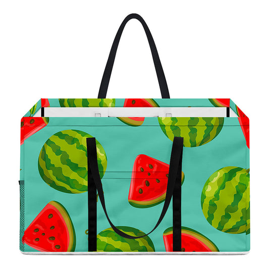 Blue Summer Watermelon Pattern Print Utility Tote Bag