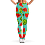 Blue Summer Watermelon Pattern Print Women's Leggings