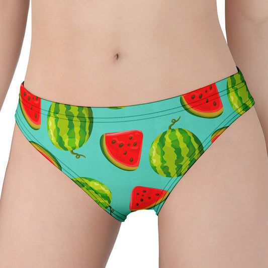 Blue Summer Watermelon Pattern Print Women's Panties