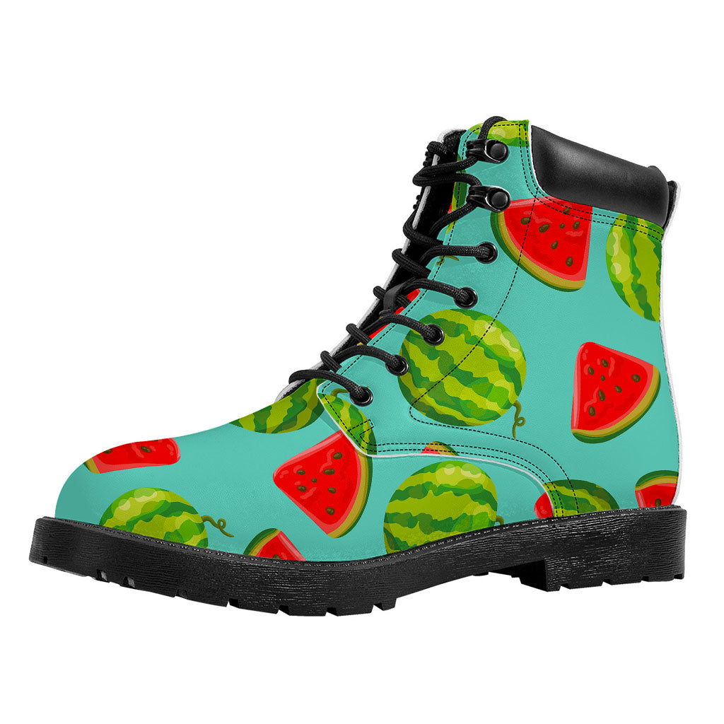 Blue Summer Watermelon Pattern Print Work Boots