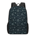 Blue Sun And Moon Pattern Print 17 Inch Backpack