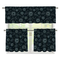 Blue Sun And Moon Pattern Print 3 Piece Kitchen Curtains