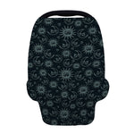 Blue Sun And Moon Pattern Print Baby Seat Cover