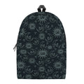 Blue Sun And Moon Pattern Print School Backpack