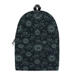Blue Sun And Moon Pattern Print Backpack