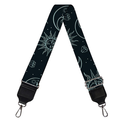Blue Sun And Moon Pattern Print Bag Strap