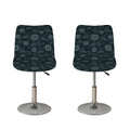 Blue Sun And Moon Pattern Print Bar Stool Covers