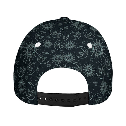 Blue Sun And Moon Pattern Print Baseball Cap