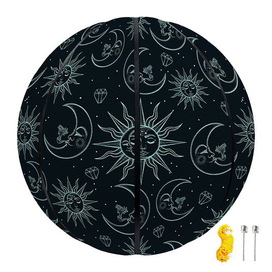 Blue Sun And Moon Pattern Print Basketball