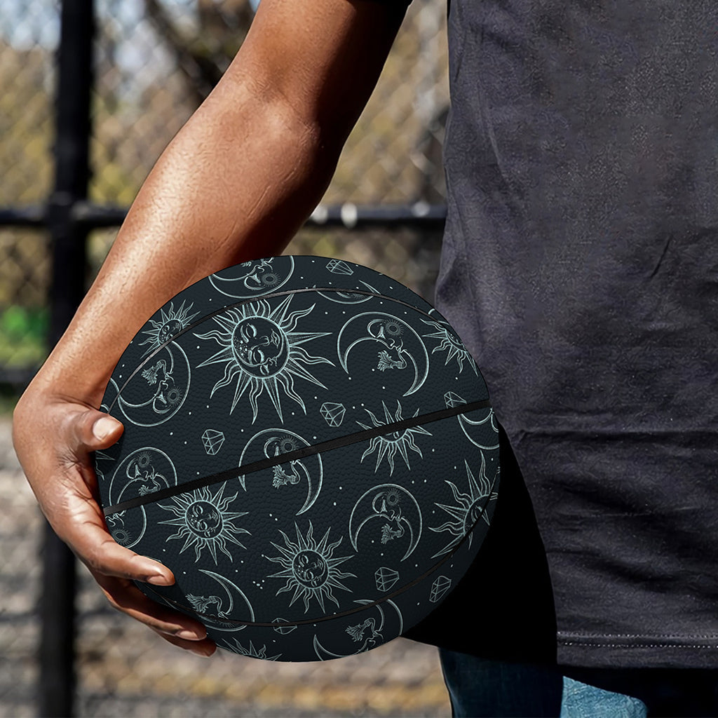 Blue Sun And Moon Pattern Print Basketball
