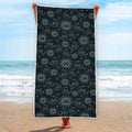 Blue Sun And Moon Pattern Print Beach Towel