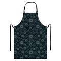 Blue Sun And Moon Pattern Print Bib Apron With Pocket